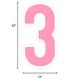 Pink Number (3) Corrugated Plastic Yard Sign, 30in